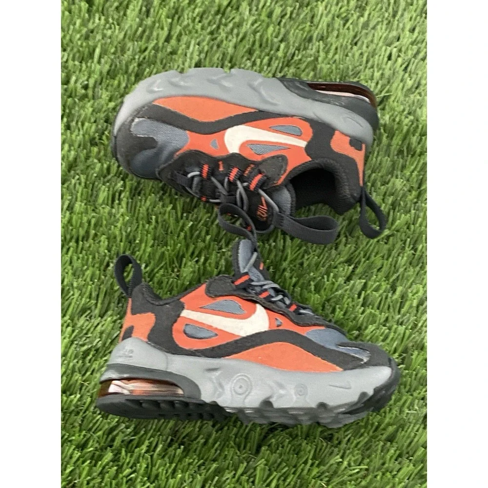 Nike‎ Air Max 270 Baby Toddler 3C React Gray Orange Shoes CD2654-006